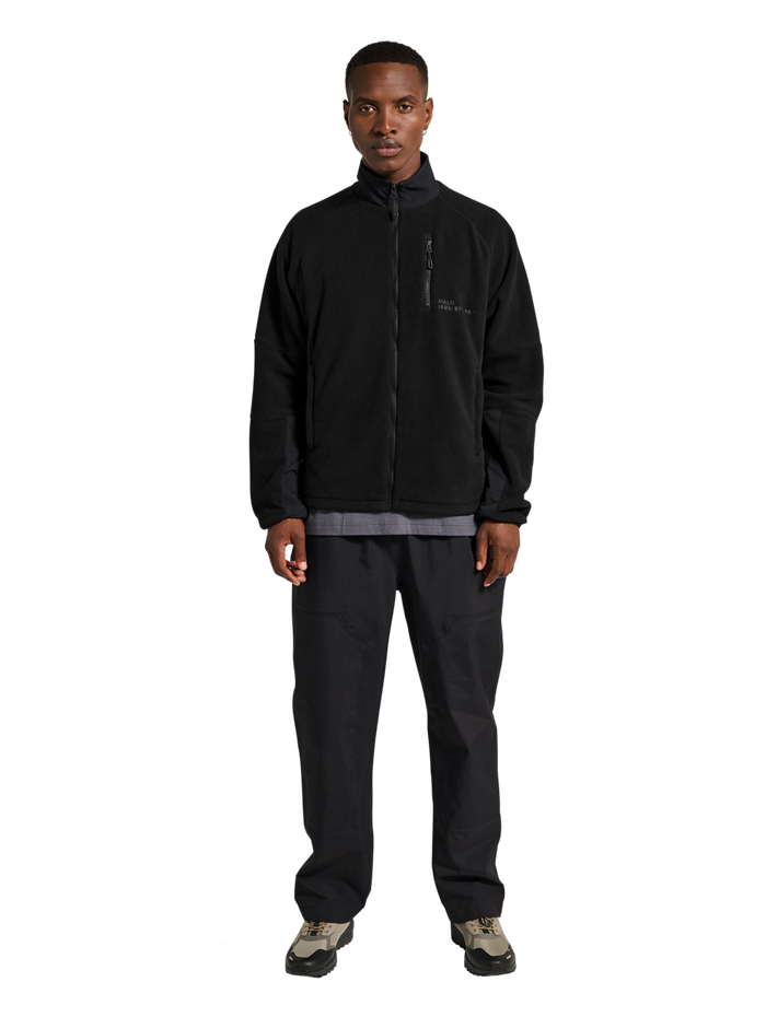 HALO WINDPROOF TEDDYFLEECE JACKET, BLACK, model