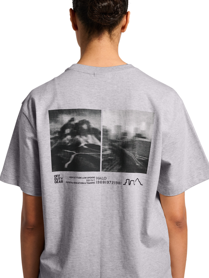HALO GRAPHIC T-SHIRT, LIGHT GREY MELANGE, model
