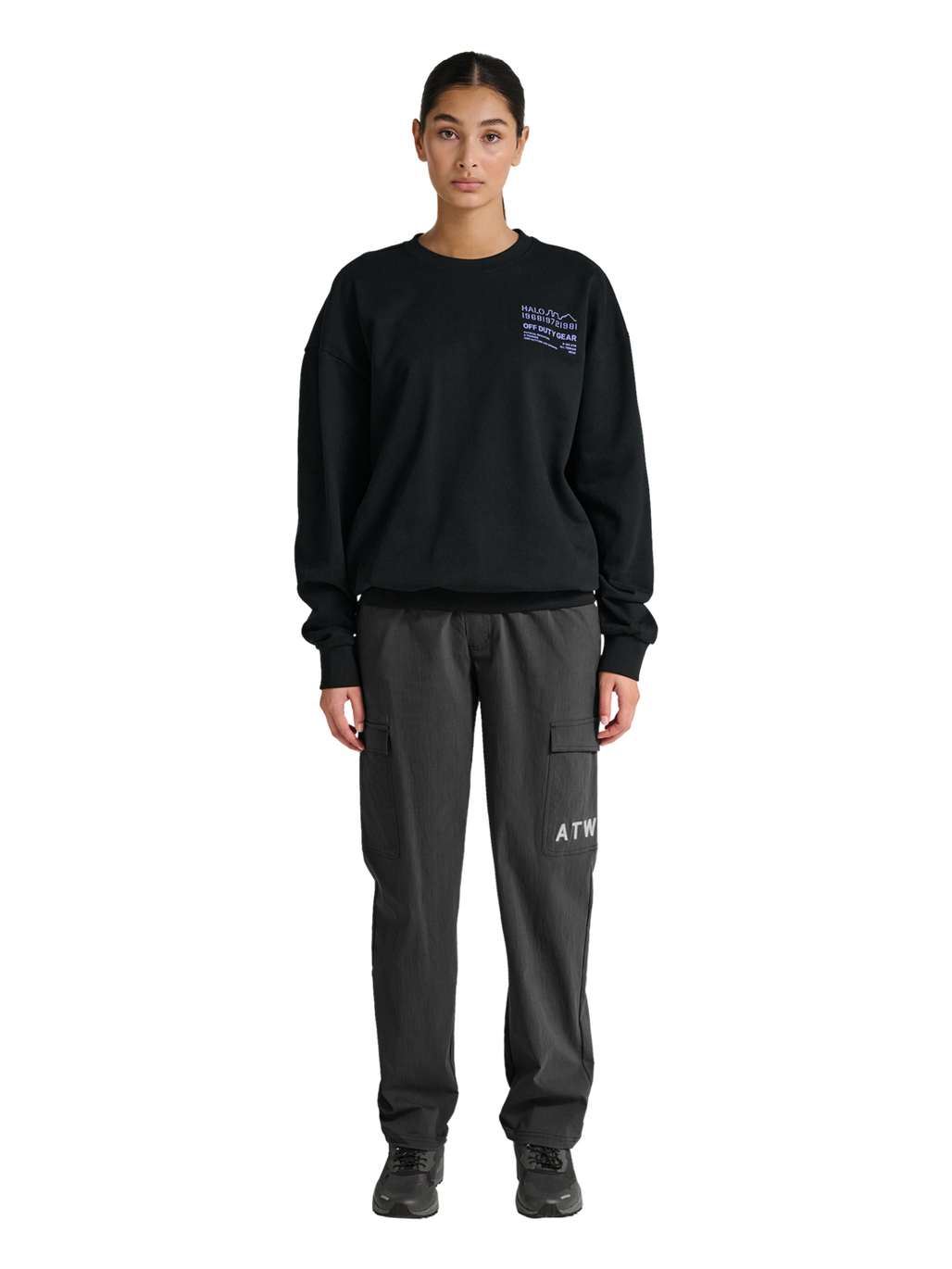 HALO NOVA PANTS, RAVEN, model