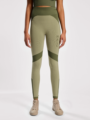 HALO WOMENS SEAMLESS TIGHTS, ALFALFA, model