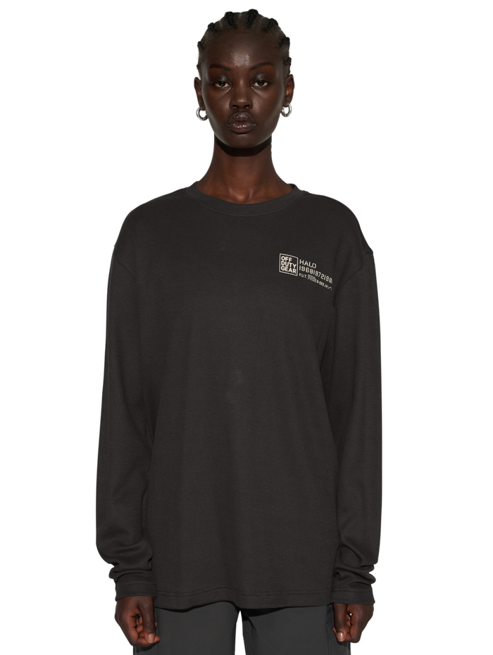 HALO GEAR WAFFLE L/S T-SHIRT 01, RAVEN, model