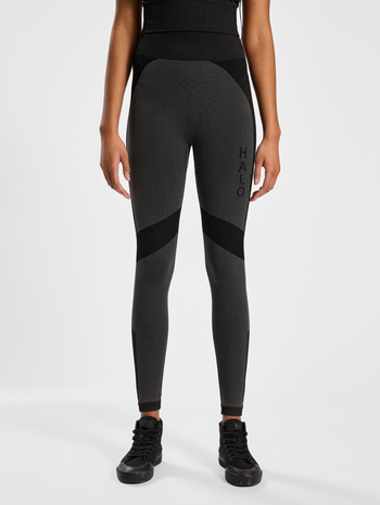 HALO WOMENS SEAMLESS TIGHTS, BLACK, model