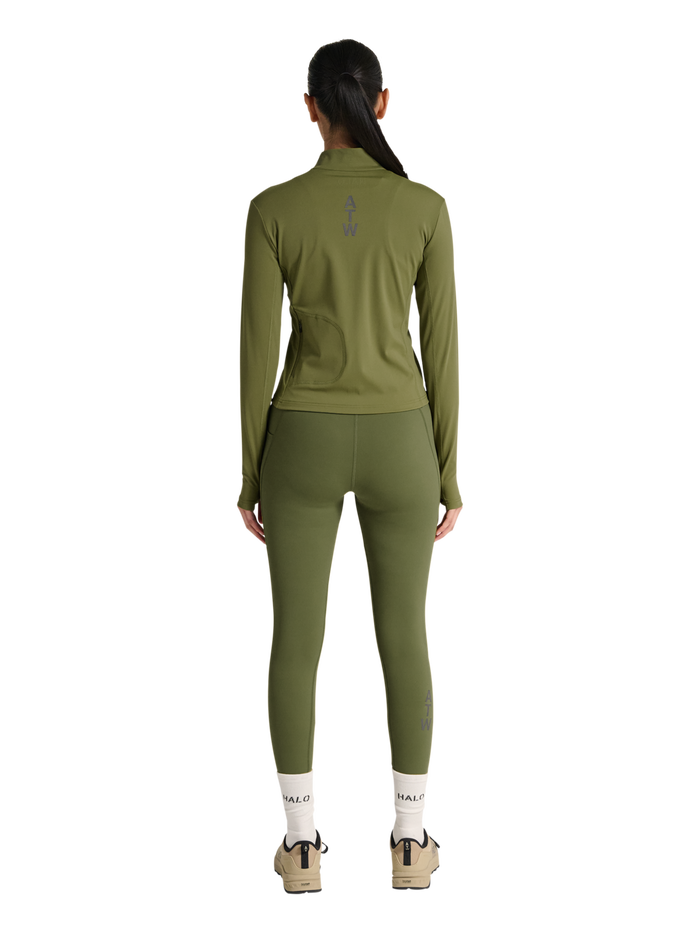 HALO WOMEN FULL ZIP 2.0, OLIVE DRAB, model
