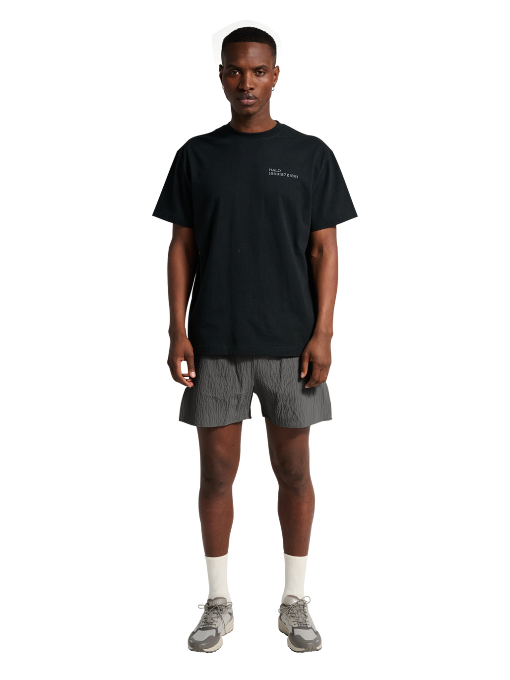 HALO WAFFLE TECH SHORTS, GUNMETAL, model