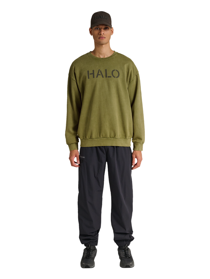 HALO UNIFORM BOXY CREW, OLIVE DRAB, model