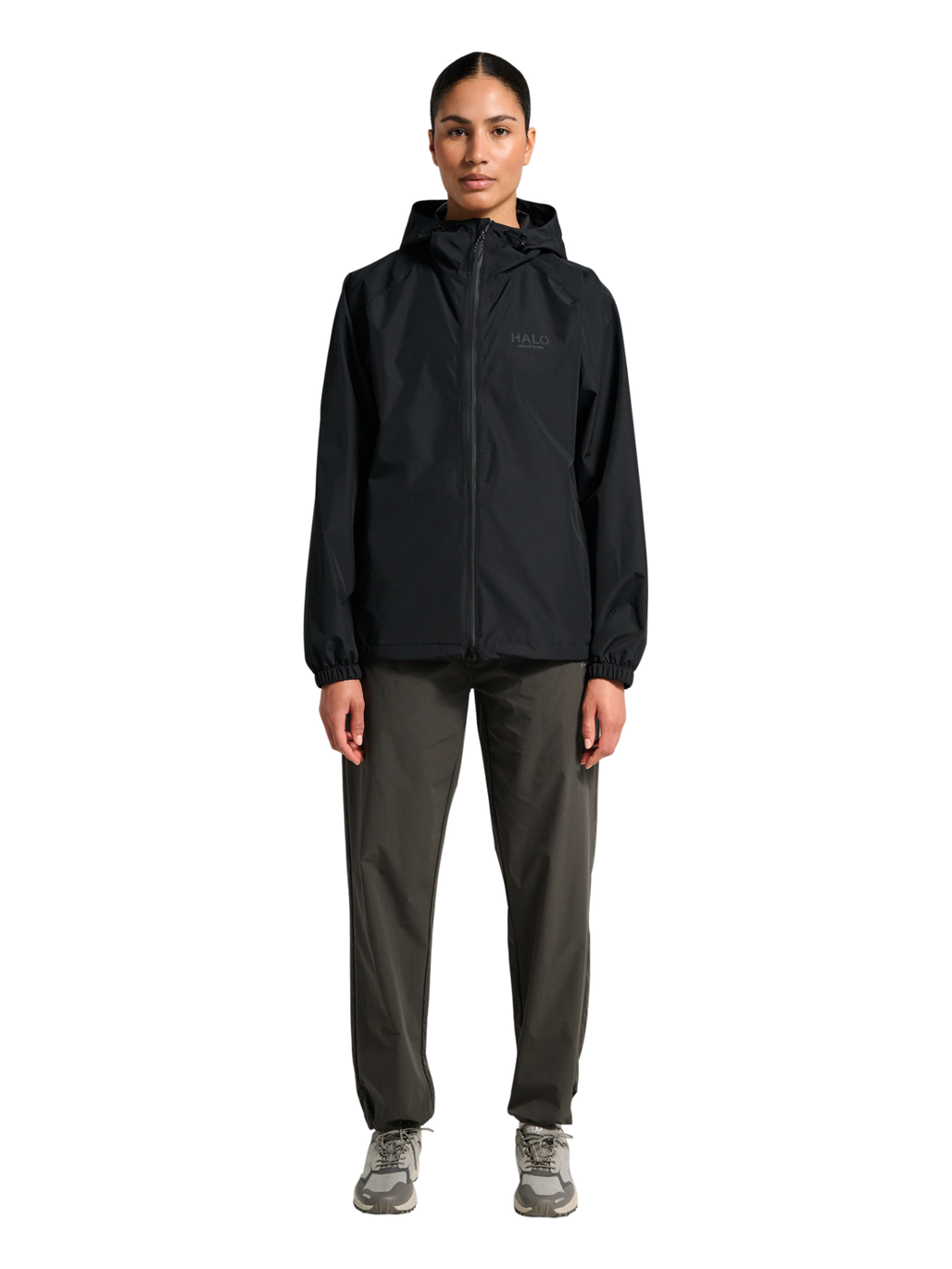 HALO RAIN JACKET, BLACK, model