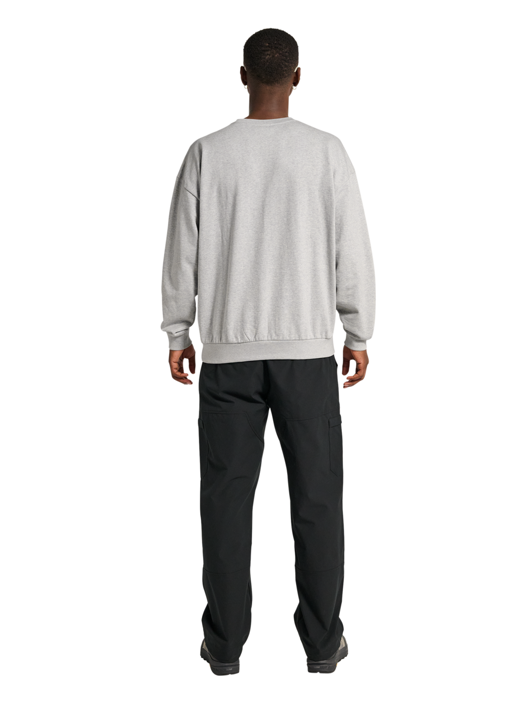 HALO UNIFORM BOXY CREW, LIGHT GREY MELANGE, model