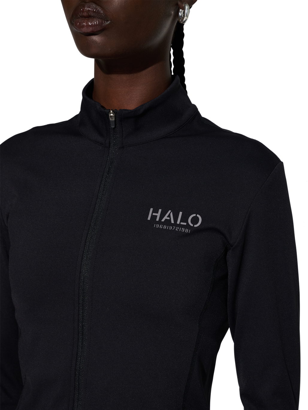 HALO WOMENS TRAINING ZIP SHIRT, BLACK, model