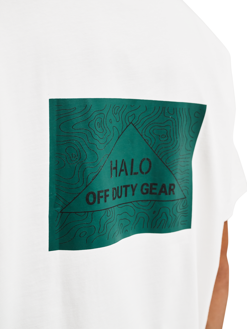 HALO GRAPHIC T-SHIRT, MARSHMALLOW/BOTANICAL GARDEN, model