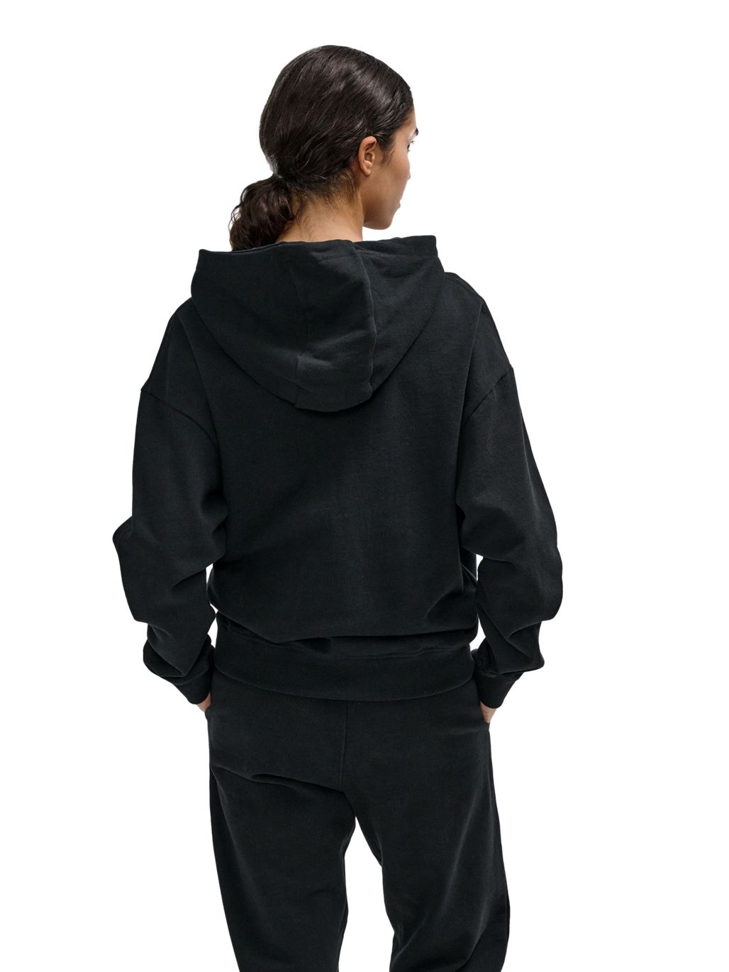 HALO ESSENTIAL HOODIE, BLACK, model