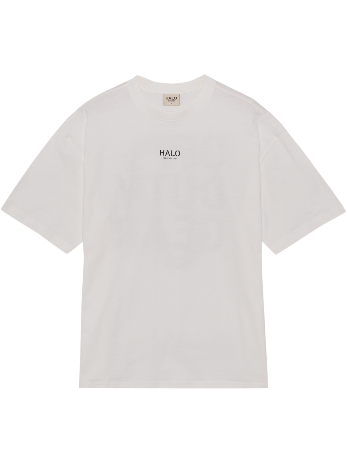HALO GRAPHIC BOXY T-SHIRT, MARSHMALLOW/SILVER/ASTRAL AURA, packshot