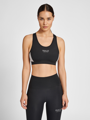 HALO WOMENS BLOCK BRATOP, BLACK, model