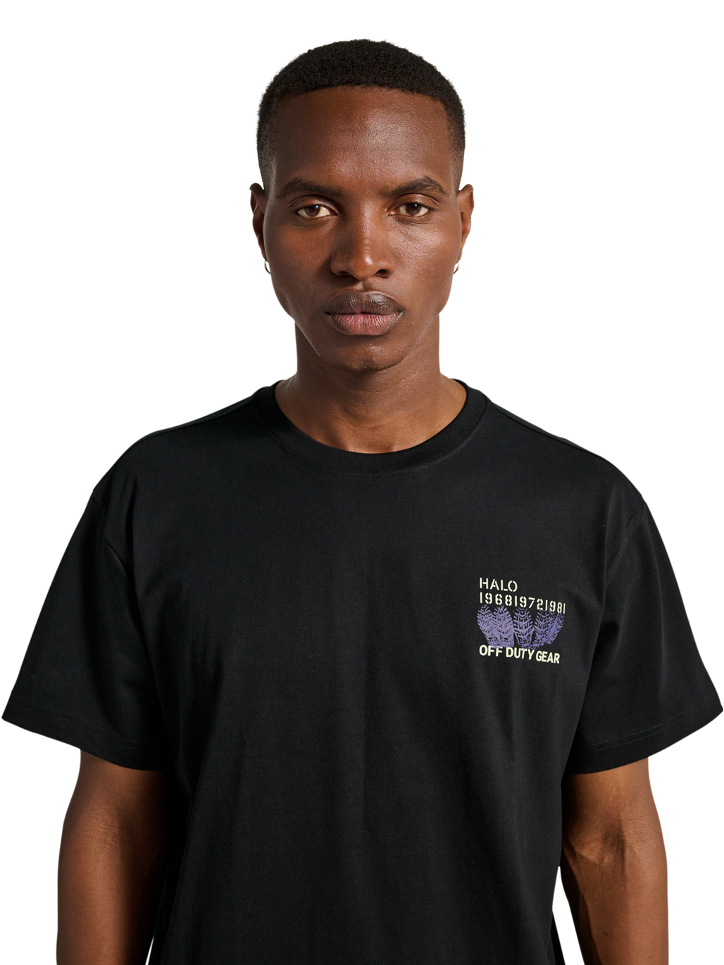 HALO GRAPHIC T-SHIRT, BLACK/FOG GREEN, model