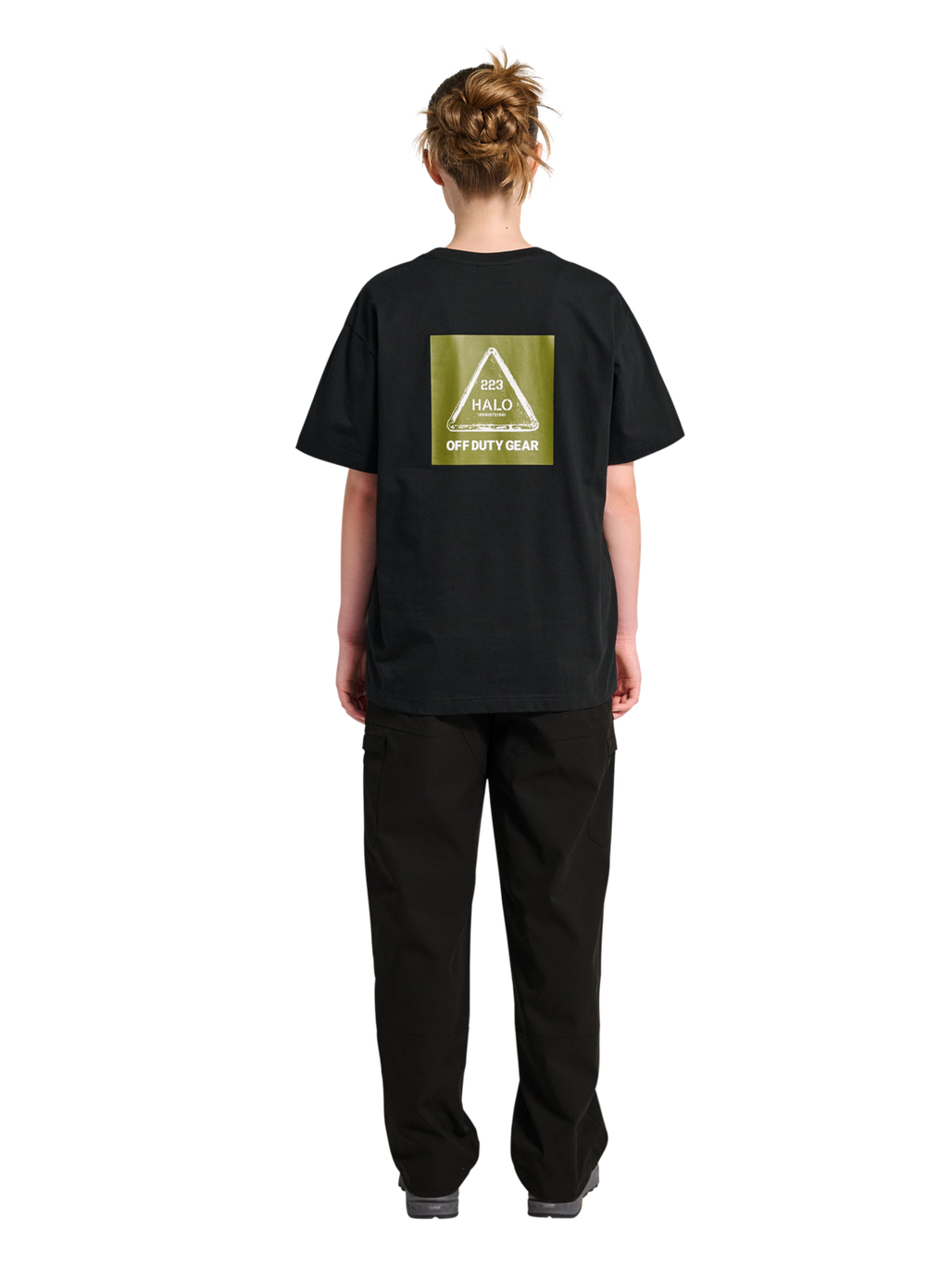 HALO GRAPHIC T-SHIRT, BLACK/OLIVE DRAB, model