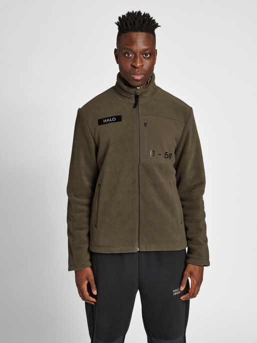HALO TEDDY FLEECE JACKET, MAJOR BROWN, model