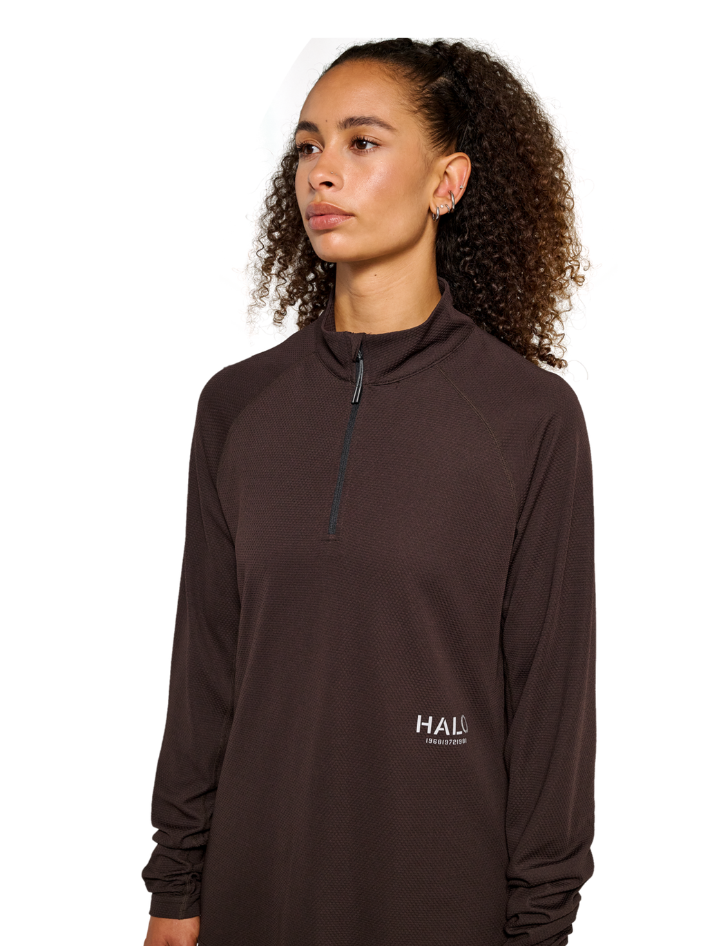 HALO SORONA HALF ZIP, CHOCOLATE TORTE, model