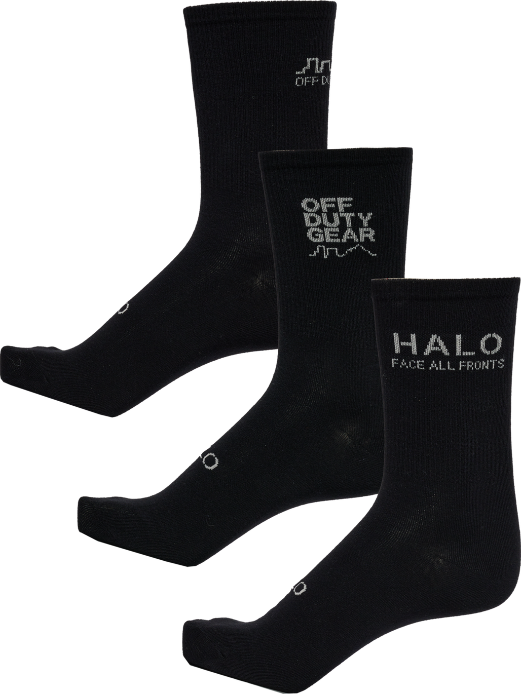 HALO COTTON SOCKS, BLACK/SILVER LINING, packshot