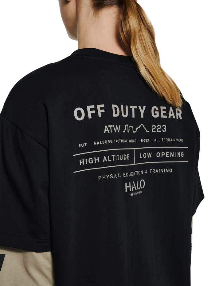 HALO GRAPHIC T-SHIRT, BLACK/SENECA ROCK/SR, model