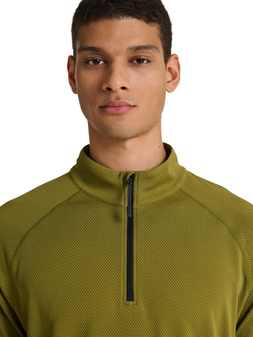 HALO SORONA HALF ZIP, OLIVE DRAB, model