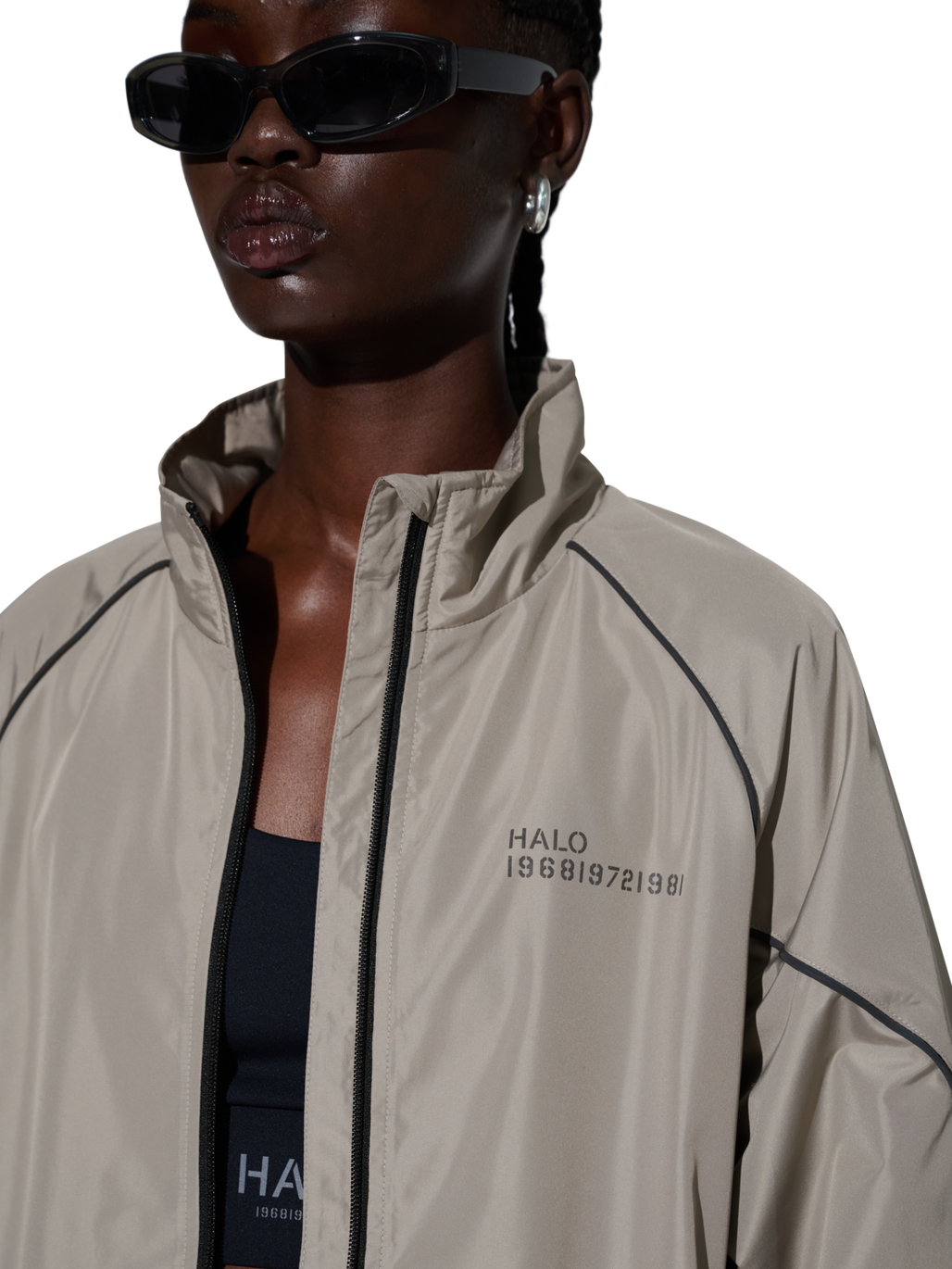 HALO TRACKSUIT  JACKET, MOURNING DOVE, model