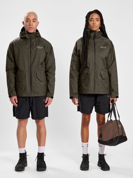 HALO SHELL JACKET, MAJOR BROWN, model