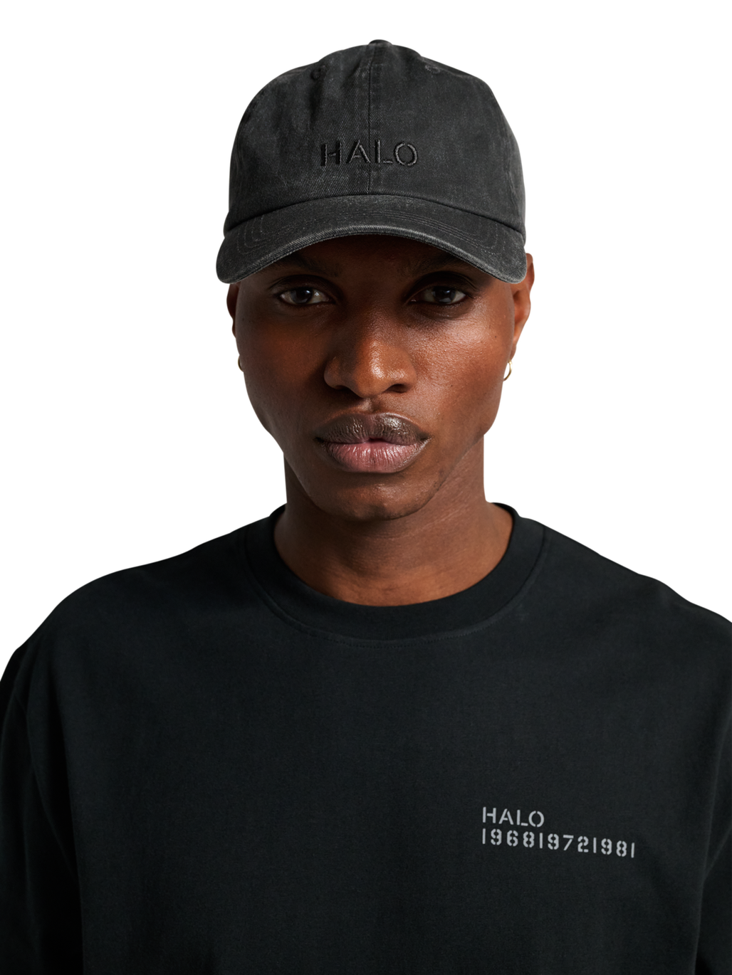 HALO WASHED CANVAS CAP, RAVEN, model
