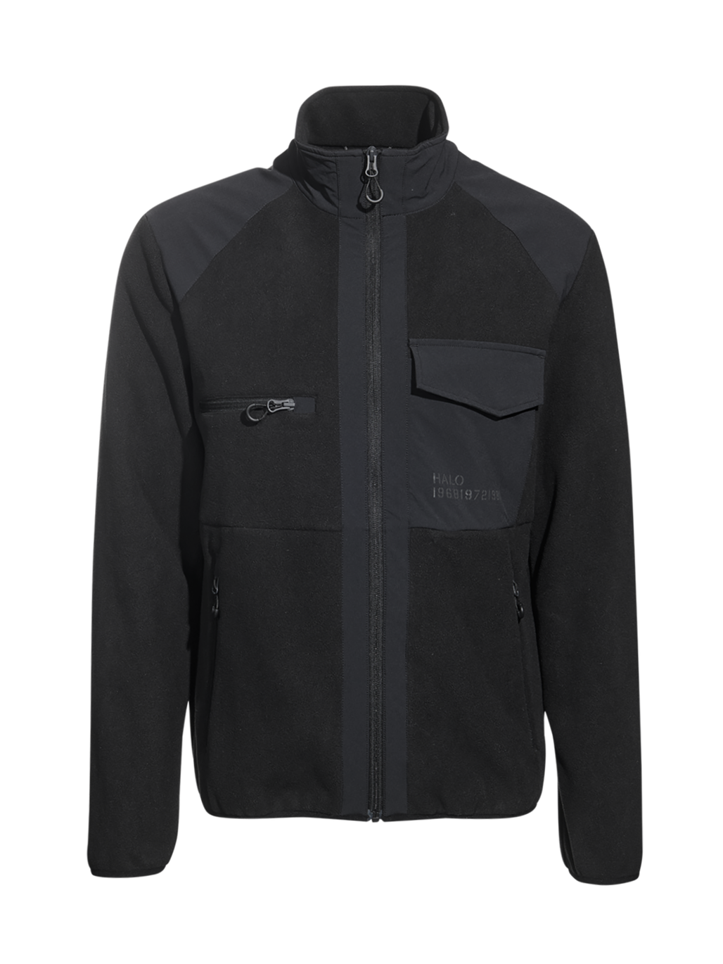HALO PANELED FLEECE JACKET, BLACK, packshot