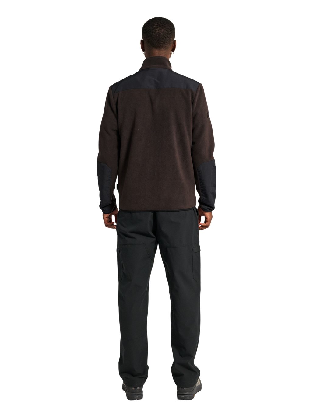 HALO BLOCKED ZIP FLEECE, CHOCOLATE TORTE, model