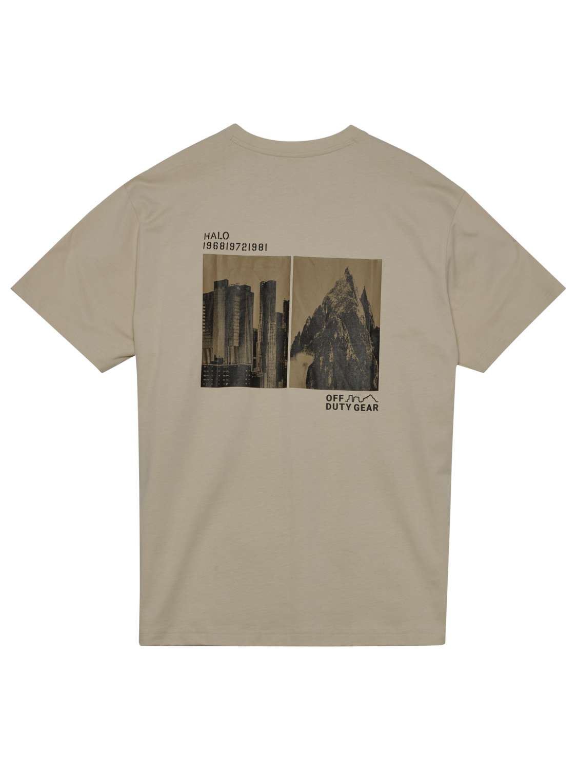 HALO GRAPHIC T-SHIRT, OYSTER GRAY/ASPHALT, packshot
