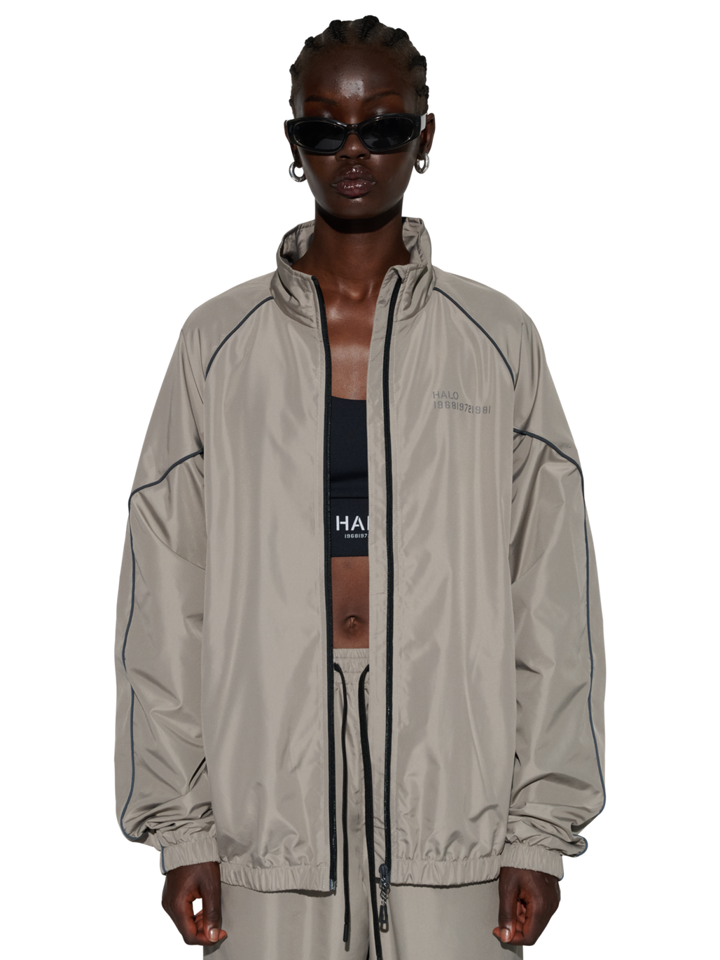 HALO TRACKSUIT  JACKET, MOURNING DOVE, model