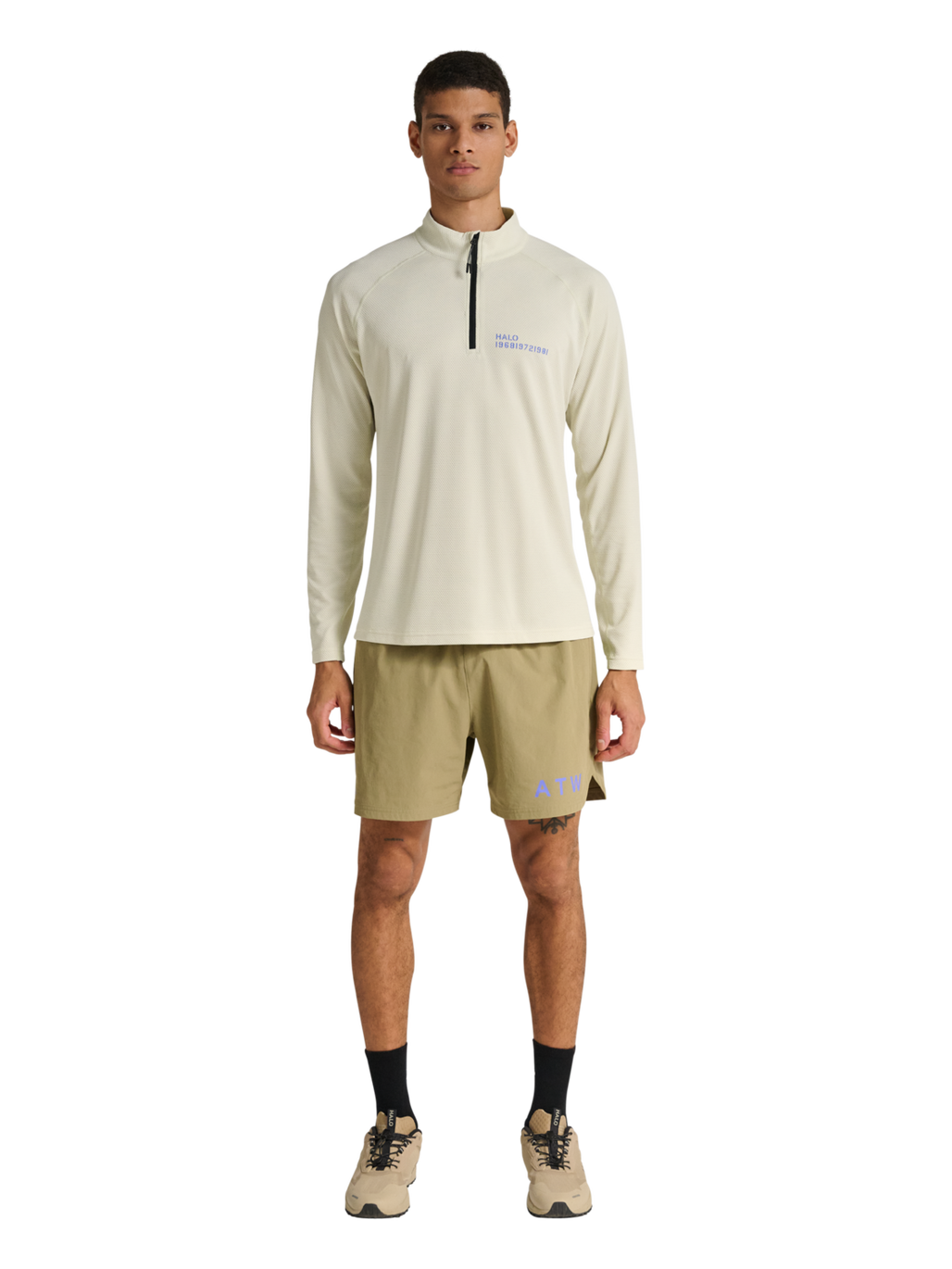 HALO SORONA HALF ZIP, TURTLEDOVE, model