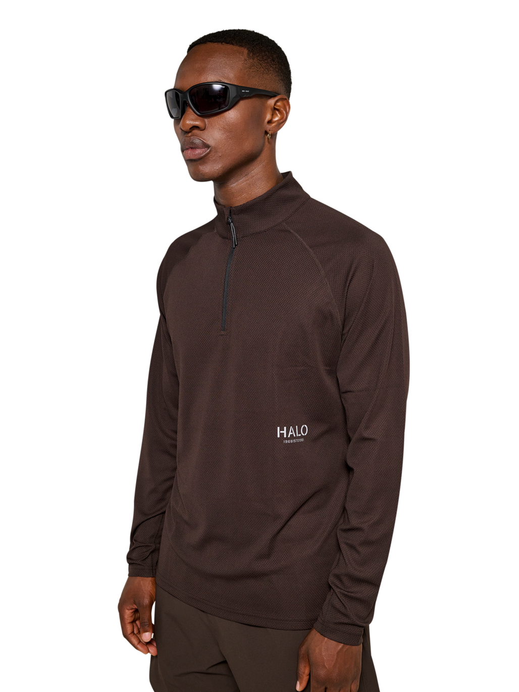 HALO SORONA HALF ZIP, CHOCOLATE TORTE, model