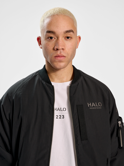 HALO CORDURA BOMBER JACKET, BLACK, model