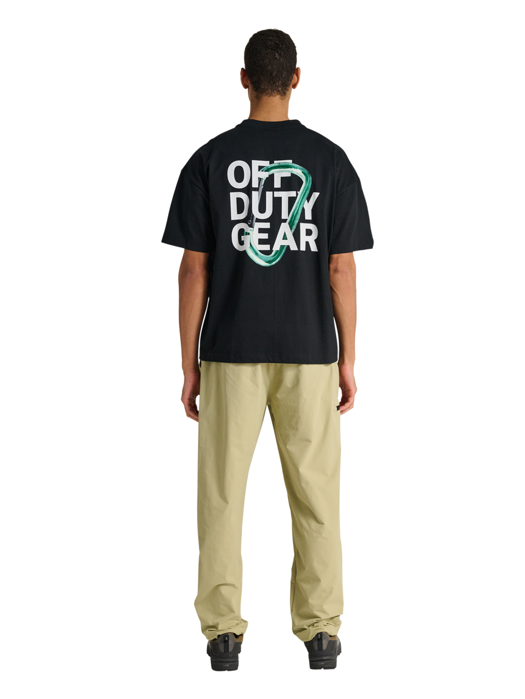 HALO GRAPHIC BOXY T-SHIRT, BLACK/SILVER/SPRING BOQUET, model