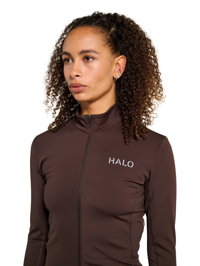 HALO WOMEN FULL ZIP 2.0, CHOCOLATE TORTE, model