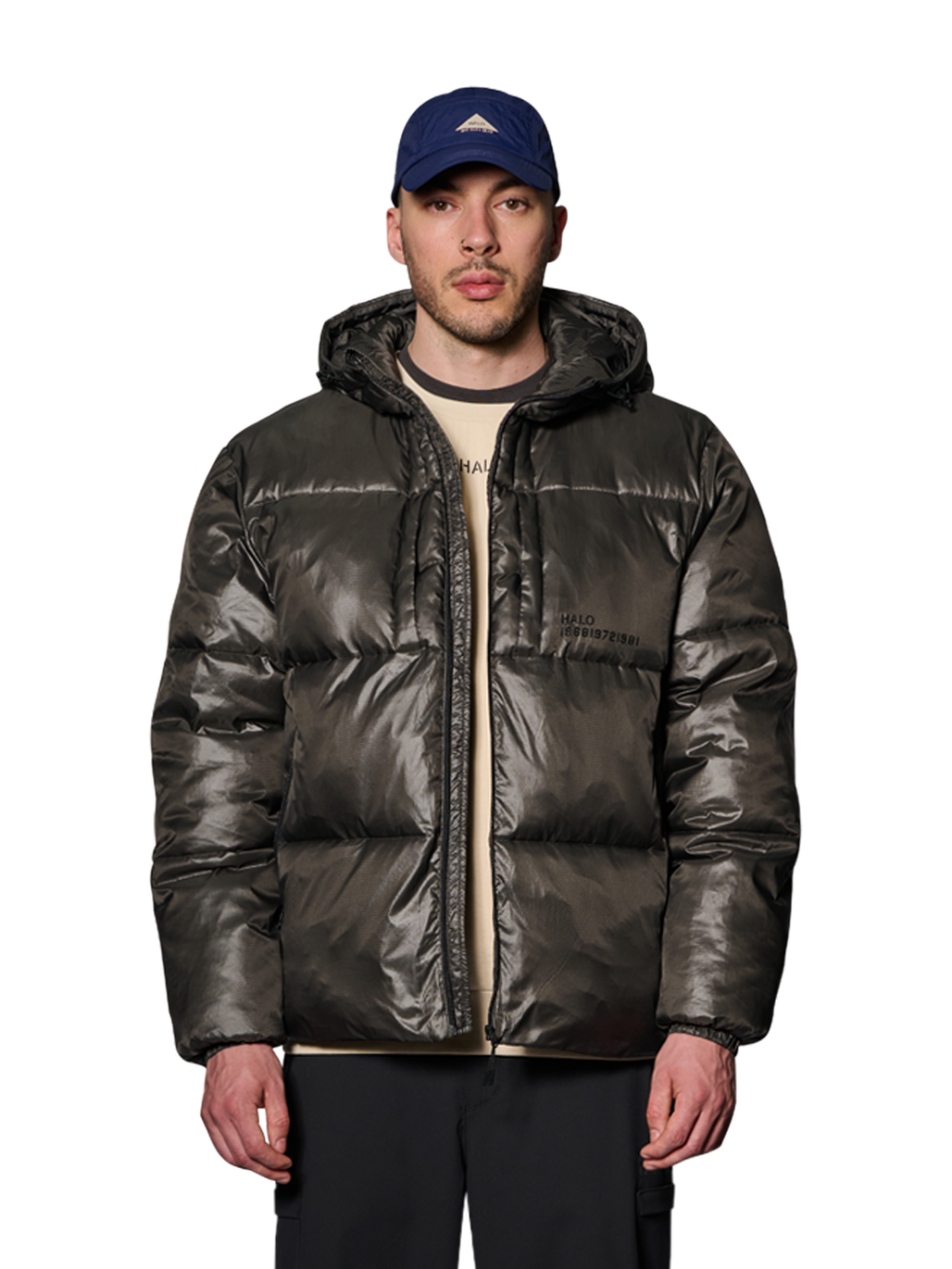 HALO TROOPER DOWN  JACKET, RAVEN, model