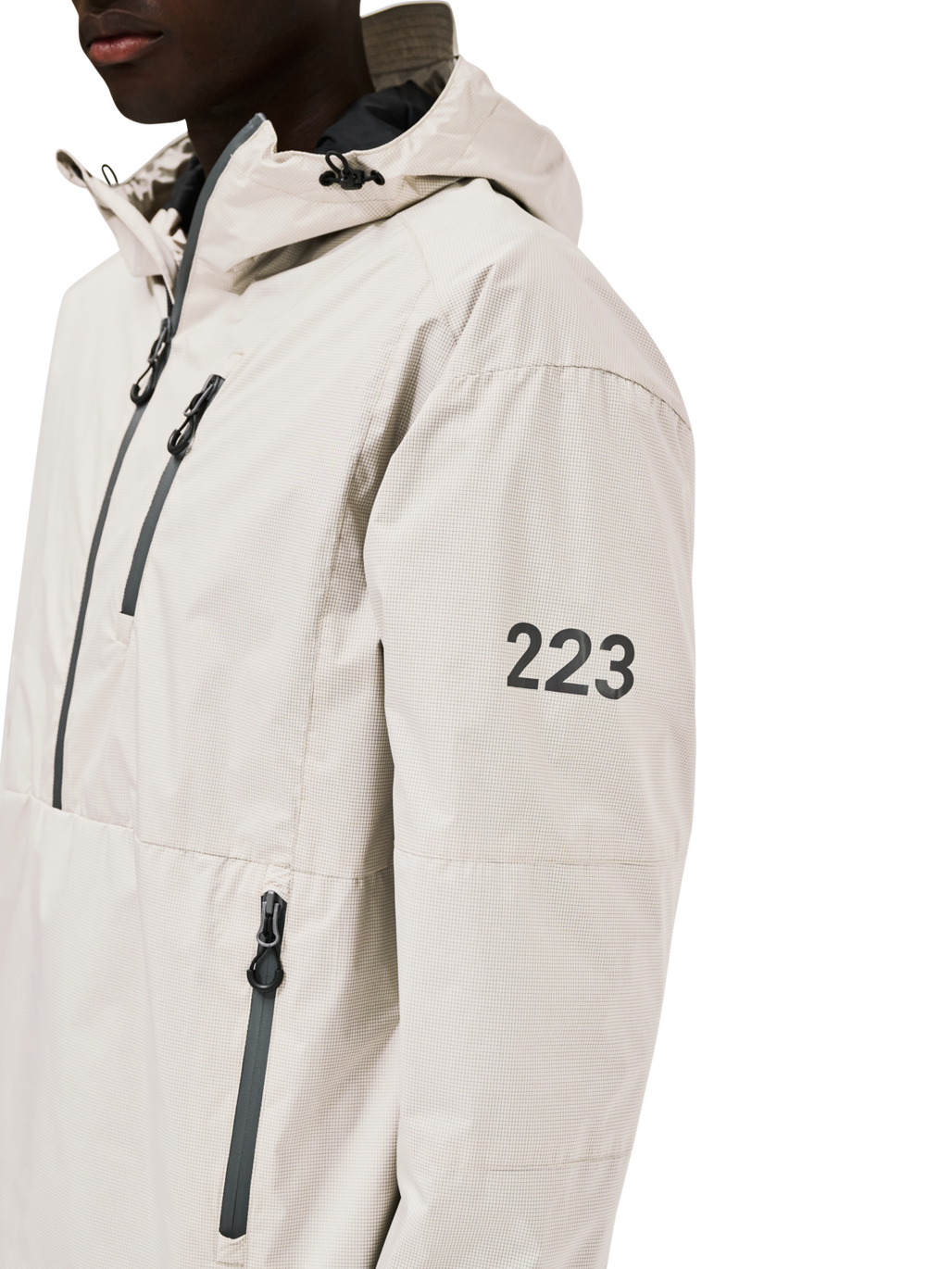 ◆OHESHIO◆ HOODED ANORAK IVORY 24FW-32008BH HALO HALO DEFENSE ANORAK - SILVER LINING | newlinehalo.com