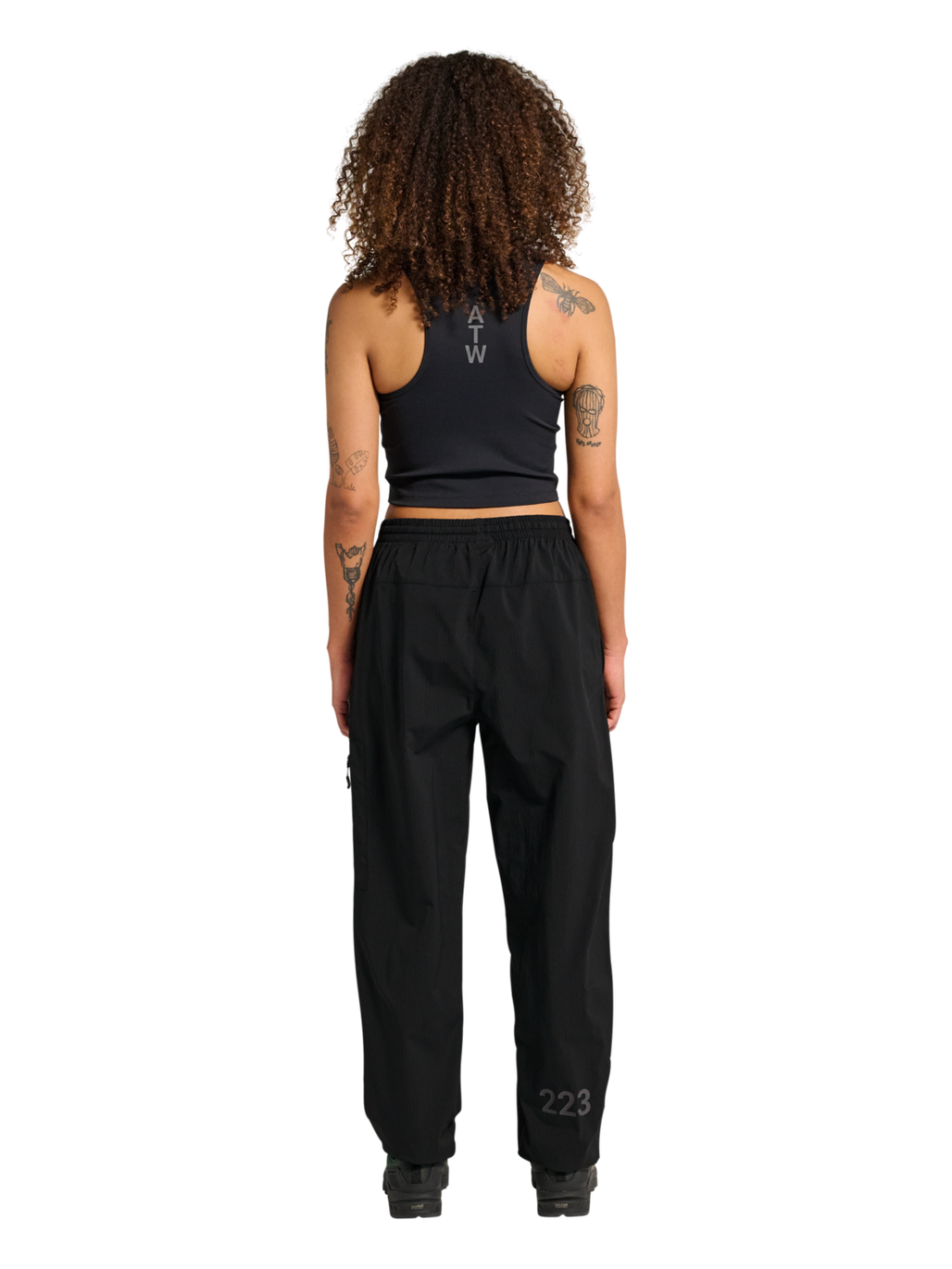 HALO STEEL RELAXED PANTS, BLACK, model