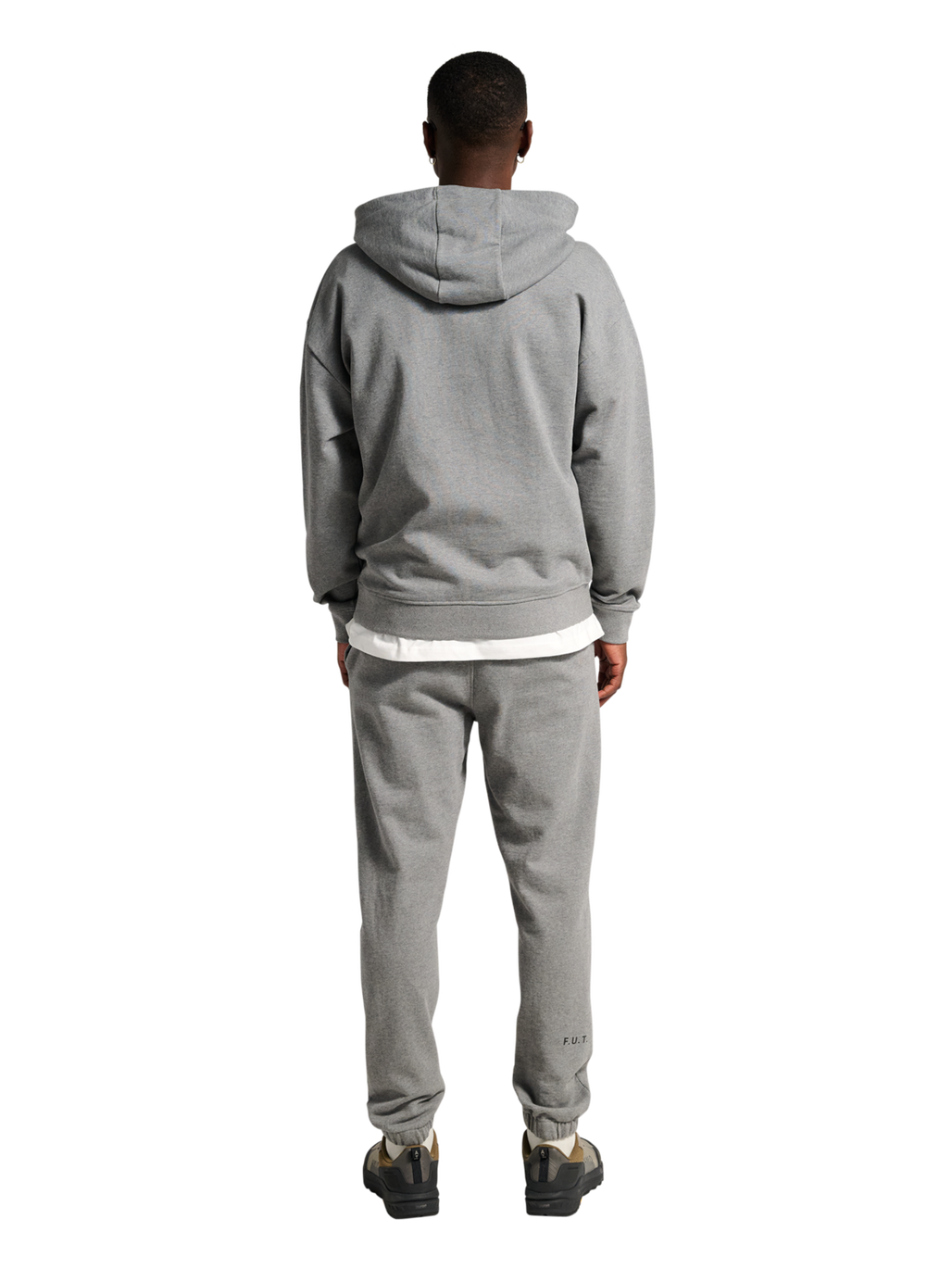 HALO ESSENTIAL HOODIE, GREY MELANGE, model
