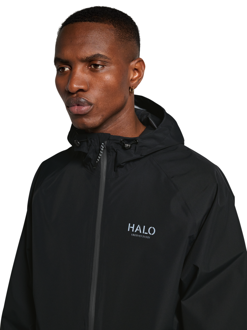 HALO RAIN JACKET, BLACK, model
