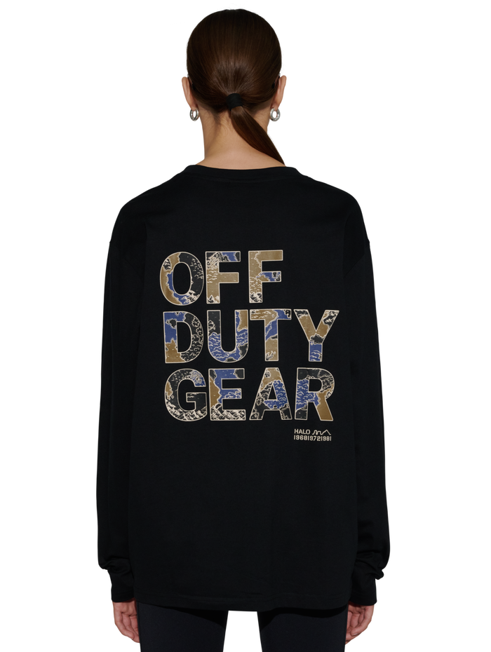 HALO GRAPHIC L/S T-SHIRT 01, BLACK, model