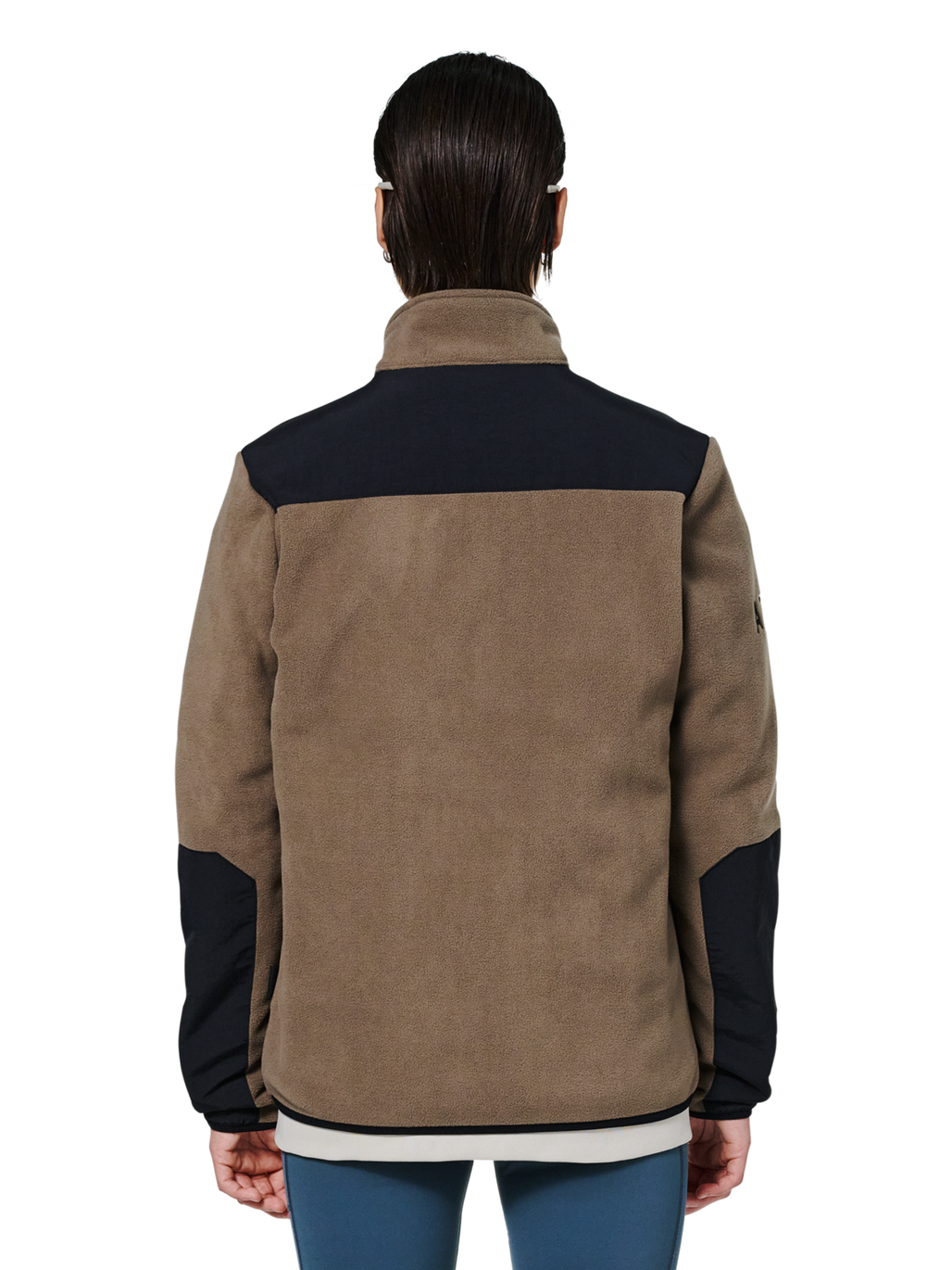 HALO BLOCKED ZIP FLEECE, CHOCOLATE CHIP, model