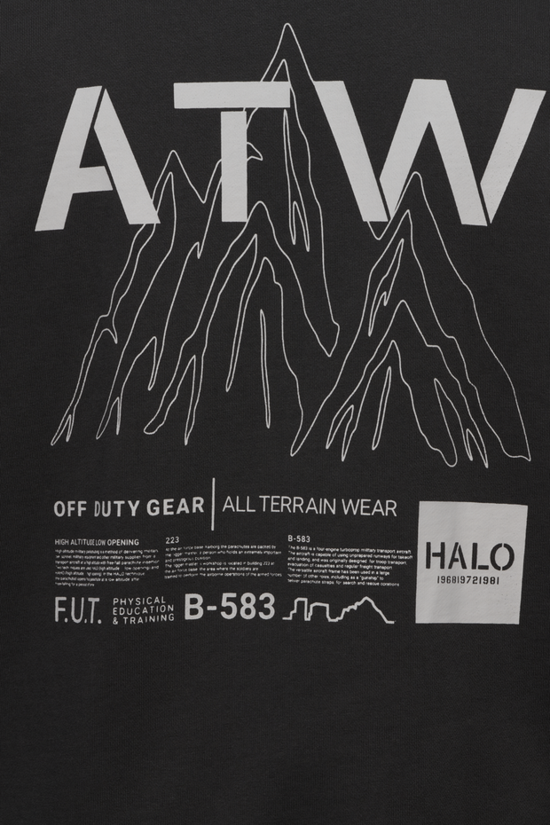 HALO GRAPHIC CREW 02, RAVEN HALO GRAPHIC CREW 02, RAVEN, packshot