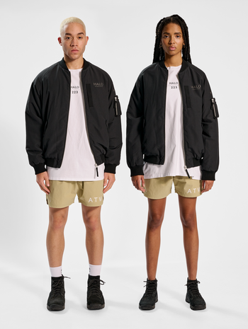 HALO CORDURA BOMBER JACKET, BLACK, model
