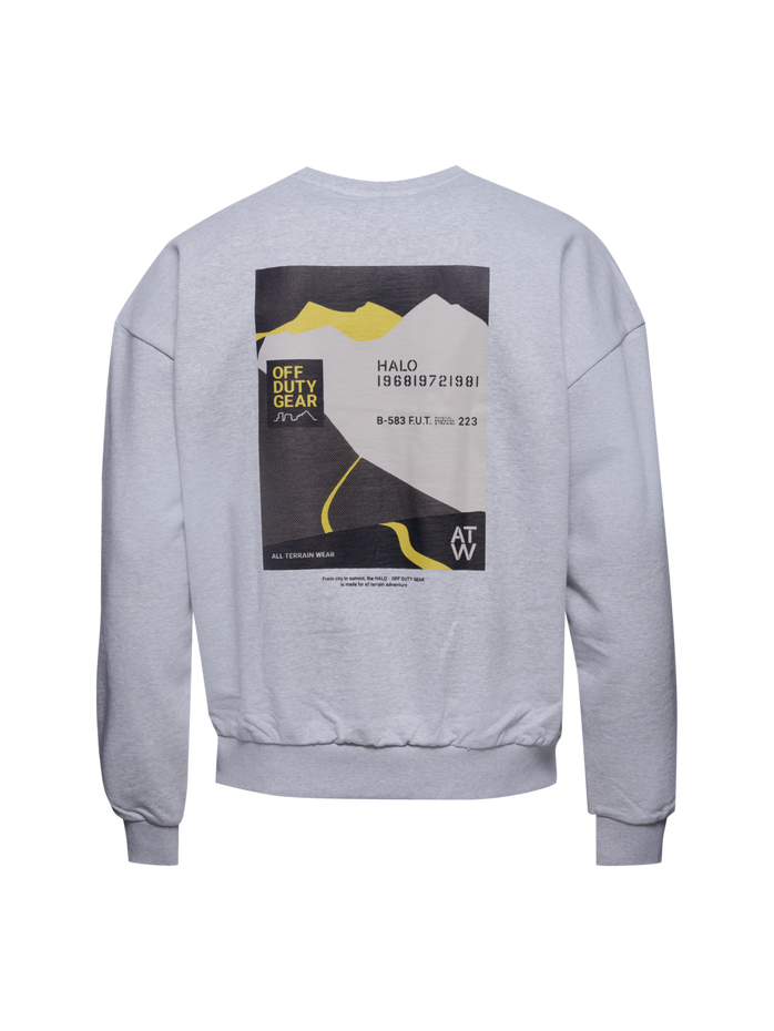 HALO AVIATION BOXY CREW, LIGHT GREY MELANGE HALO AVIATION BOXY CREW, LIGHT GREY MELANGE, packshot