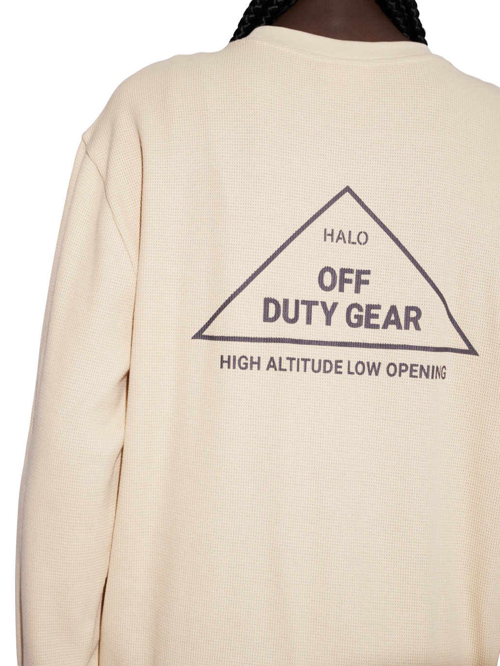 HALO GEAR WAFFLE L/S T-SHIRT, OYSTER GRAY/OYSTER GRAY, model
