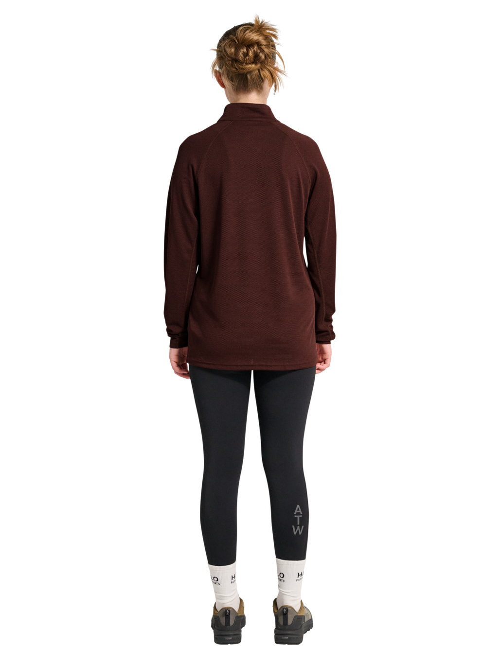 HALO SORONA HALF ZIP, BITTER CHOCOLATE, model