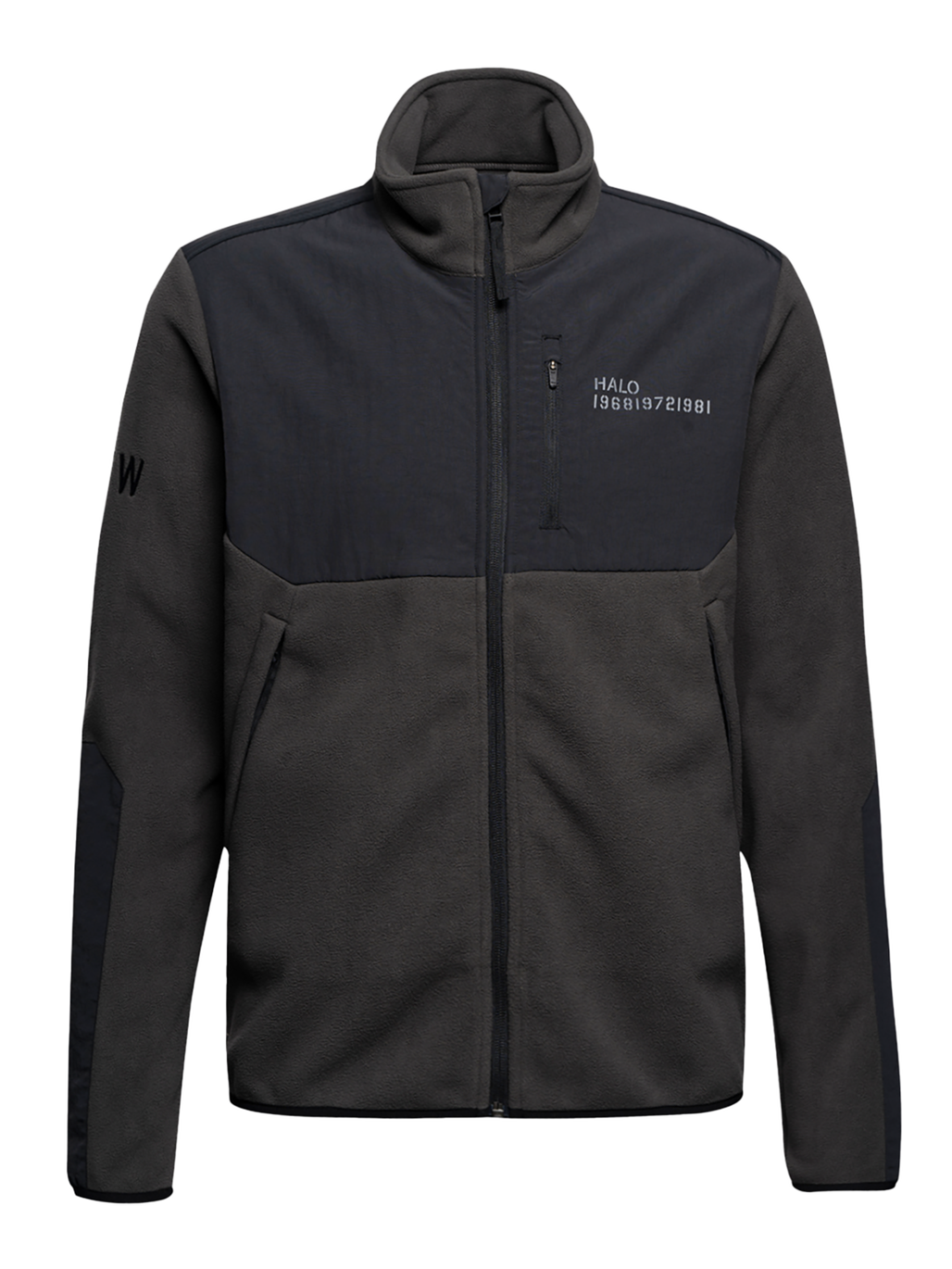 HALO BLOCKED ZIP FLEECE, RAVEN, packshot