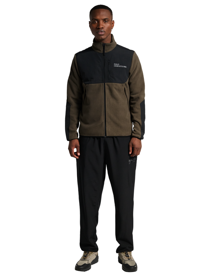 HALO BLOCKED ZIP FLEECE, MAJOR BROWN, model
