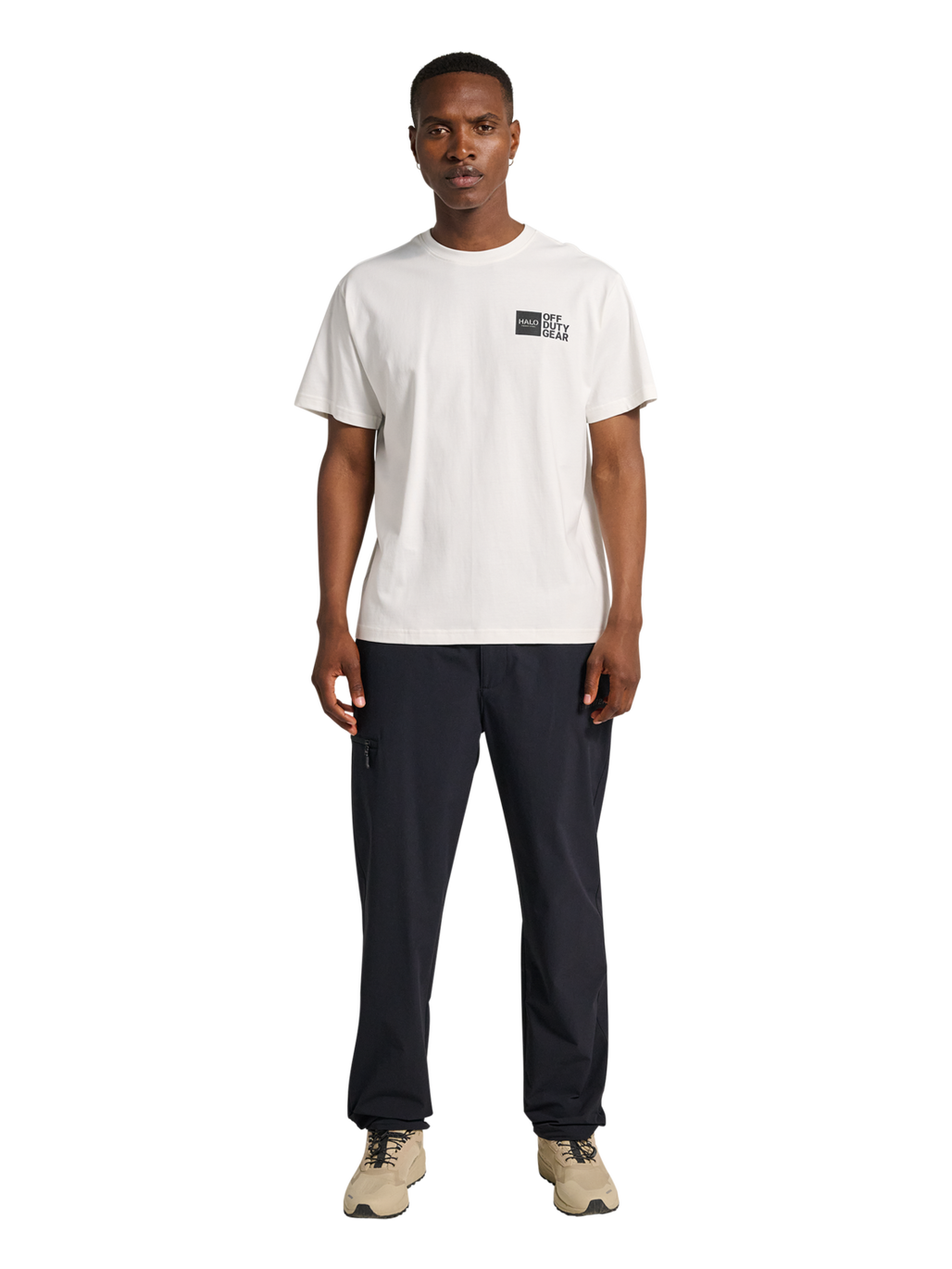 HALO GRAPHIC T-SHIRT, MARSHMALLOW, model